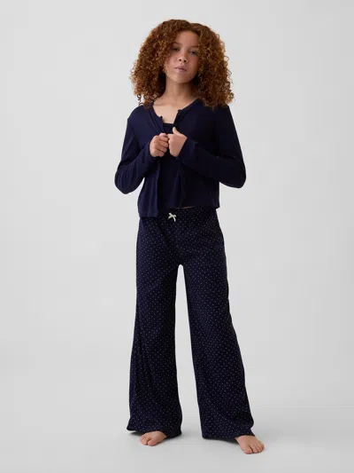 Gap Kids Recycled Pointelle Pj Pants In Winter Navy Blue