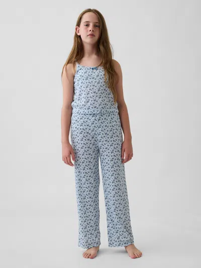 Gap Kids Recycled Pointelle Pj Set In Blue Floral