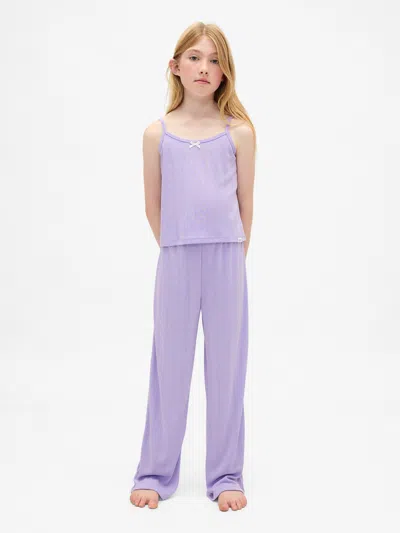 Gap Kids Recycled Pointelle Pj Set In Purple Orchid