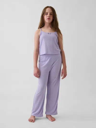 Gap Kids Recycled Pointelle Pj Set In Purple Orchid