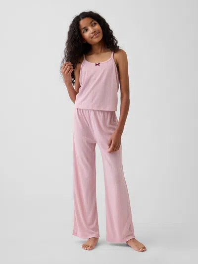 Gap Kids Recycled Pointelle Tank Pj Set In Mauve Moves
