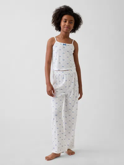 Gap Kids Recycled Pointelle Tank Pj Set In Navy Bows