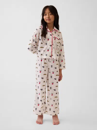 Gap Kids Recycled Print Pj Set In Multi New York