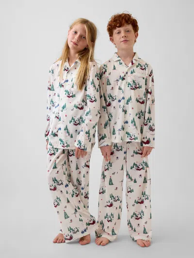 Gap Kids Recycled Relaxed Pj Set In White
