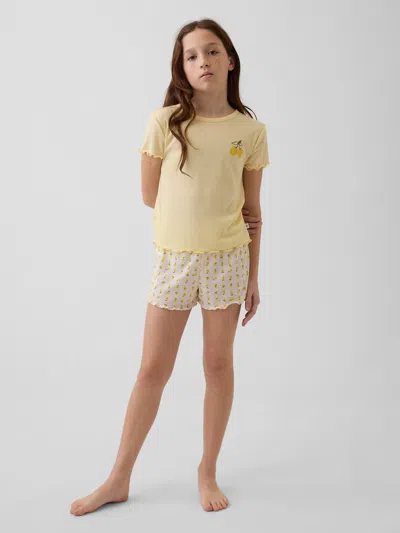 Gap Kids Recycled Rib Pj Short Set In Yellow