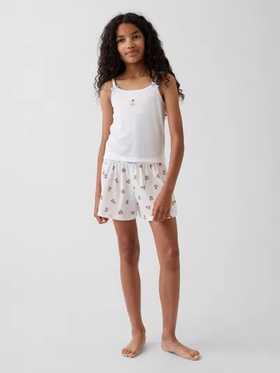 Gap Kids Recycled Rib Pj Shorts In Brannan Bear