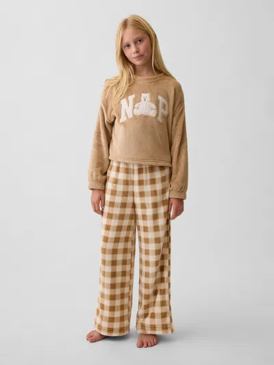 Gap Kids Recycled Sherpa Pj Pants In Brown