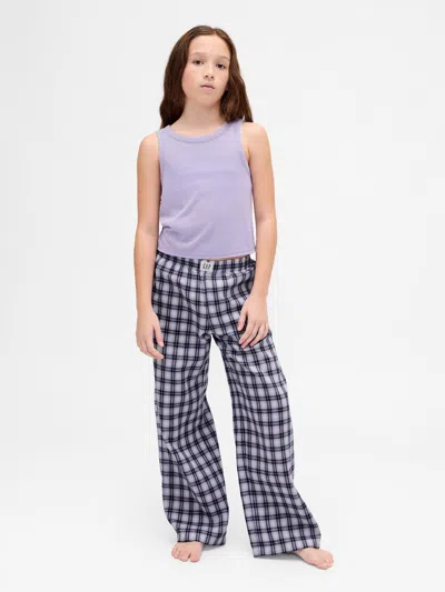 Gap Kids Recycled Tank Pj Set In Purple Plaid
