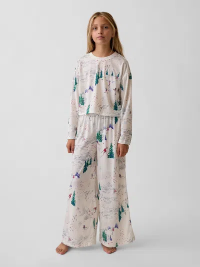 Gap Kids Recycled Wide-leg Pj Set In Multi