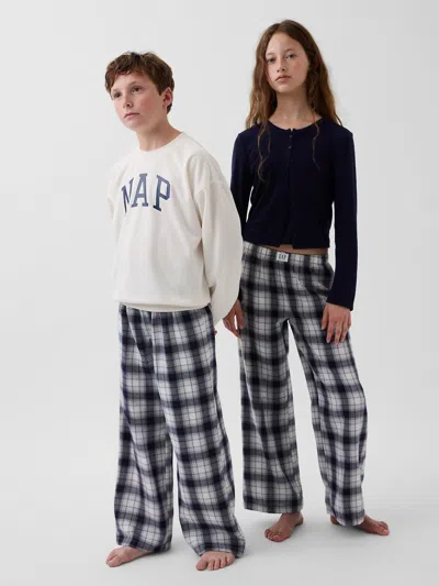 Gap Kids Recyled Flannel Plaid Pj Pants In Blackwatch Plaid
