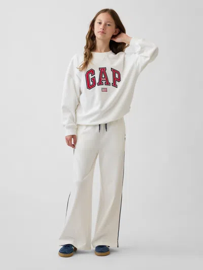 Gap Kids Relaxed Easy Wide-leg Pants In Off White
