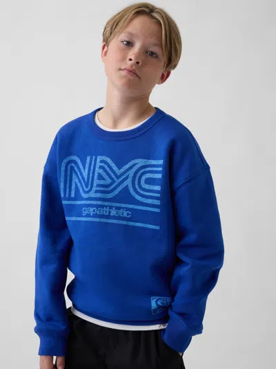 Gap Kids Relaxed Graphic Sweatshirt In Active Blue