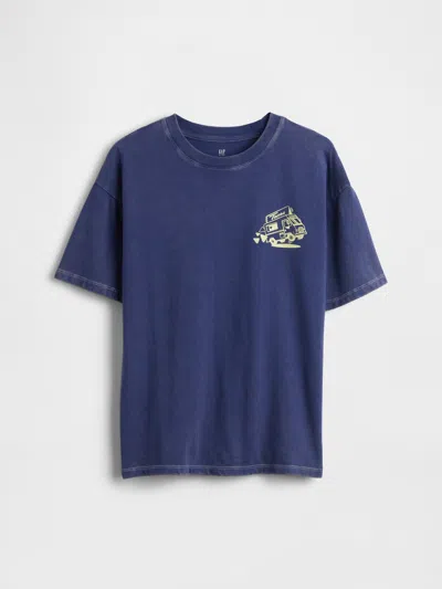Gap Kids Relaxed Graphic T-shirt In Dutch Blue