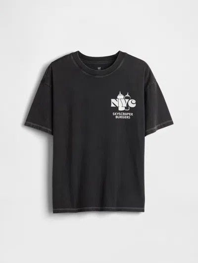 Gap Kids Relaxed Graphic T-shirt In Moonless Night