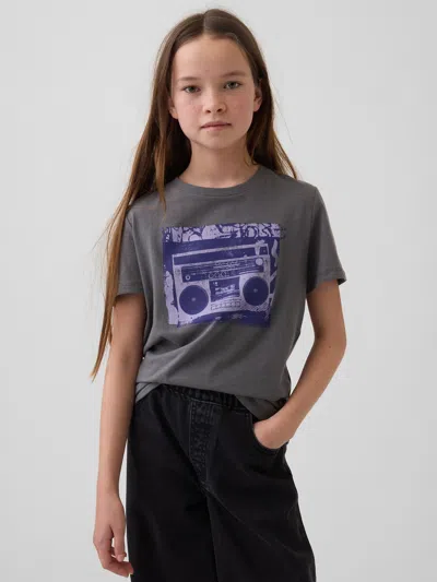 Gap Kids Relaxed Graphic T-shirt In Shark Fin Grey