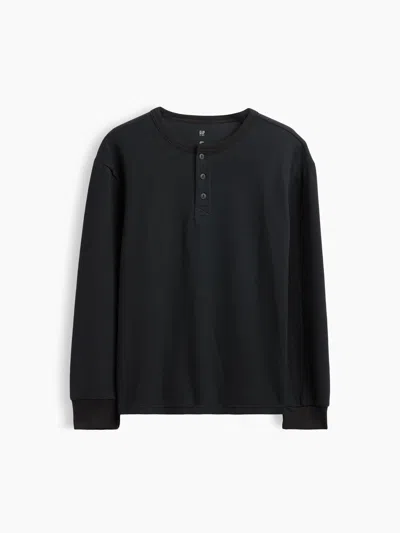 Gap Kids Relaxed Henley T-shirt In Black