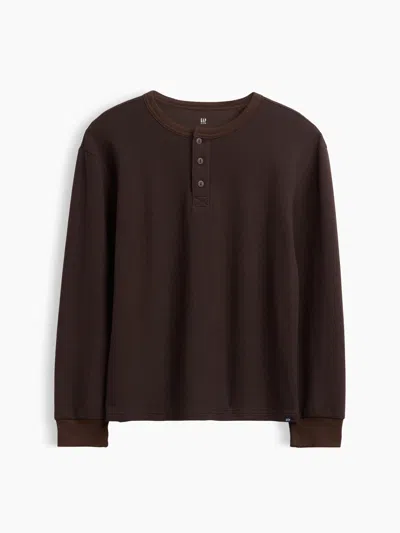 Gap Kids Relaxed Henley T-shirt In Terra Brown