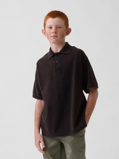 Gap Kids Relaxed Pique Polo Shirt Shirt In Black