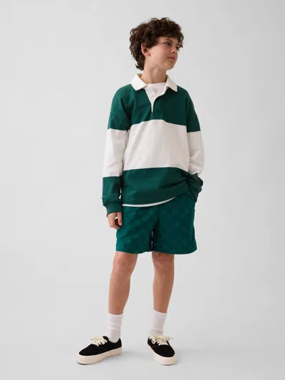 Gap Kids Relaxed Quick-dry Shorts In Green Pine