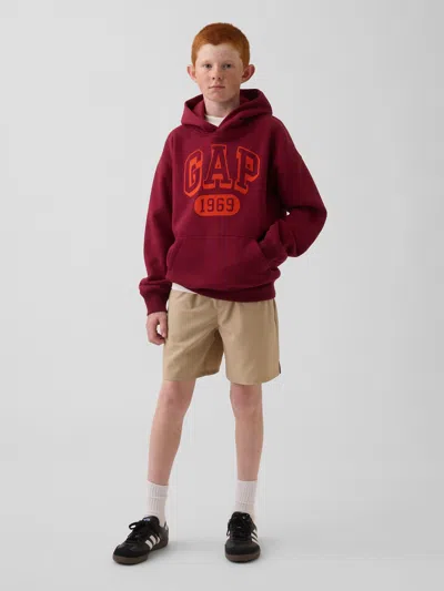 Gap Kids Relaxed Quick-dry Shorts In Iconic Khaki