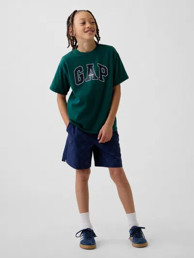 Gap Kids Relaxed Quick-dry Shorts In Military Blue
