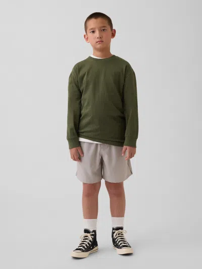 Gap Kids Relaxed Quick-dry Shorts In Silver