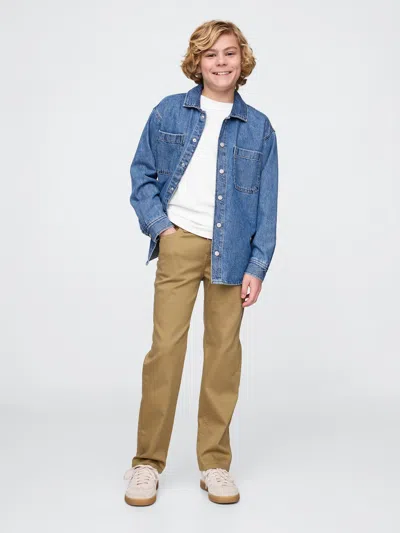 Gap Kids Relaxed Straight Jeans In Khaki