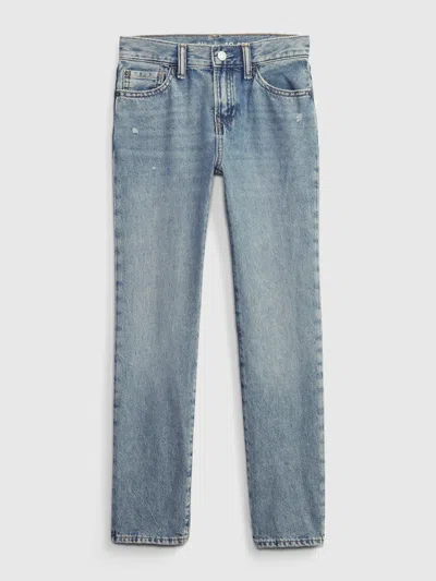 Gap Kids Relaxed Straight Jeans In Light Destroy