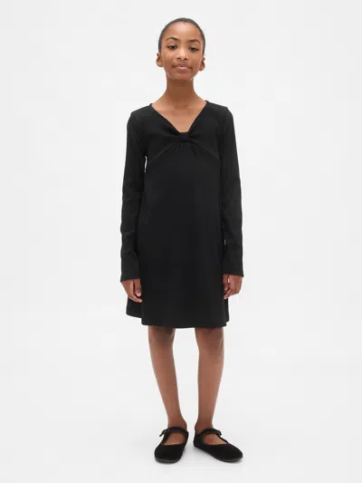 Gap Kids Rib Bow Dress In Black