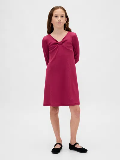 Gap Kids Rib Bow Dress In Cerise