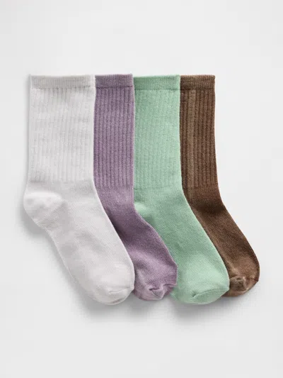 Gap Kids Rib Crew Socks (4-pack) In Multi
