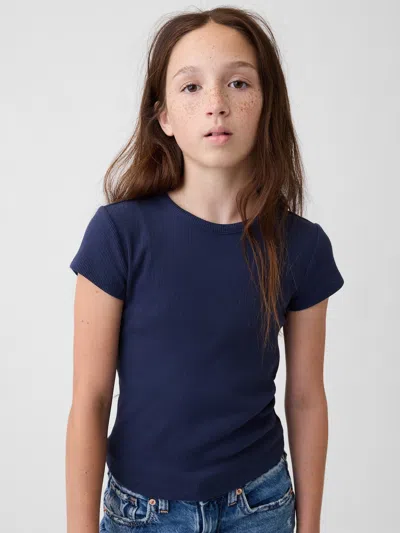 Gap Kids Rib T-shirt In Navy Blue