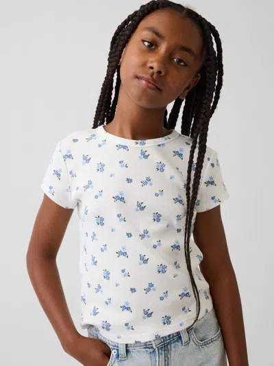 Gap Kids Rib T-shirt In New Off White Floral