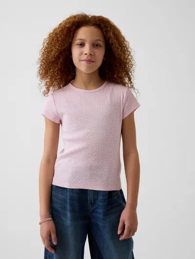 Gap Kids Rib T-shirt In Rose Mist