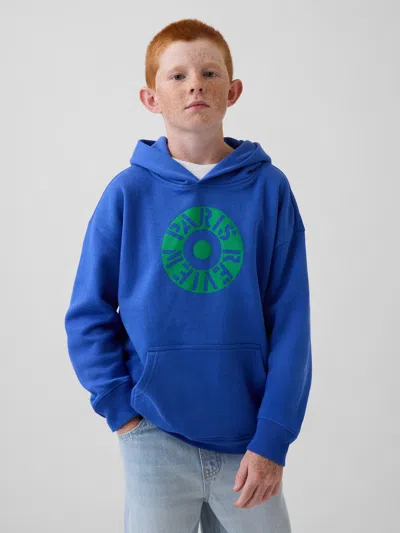Gap Kids Robert Indiana Vintagesoft Hoodie In Matisse Blue