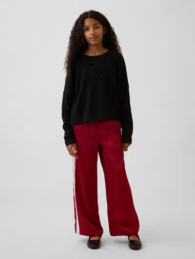Gap Kids Satin Easy Wide-leg Pants In Brown