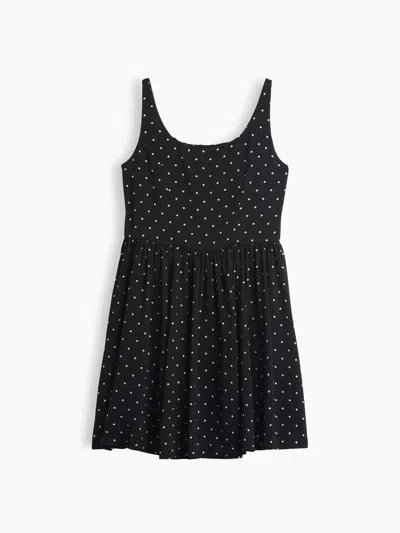 Gap Kids Satin Polka Dot Tank Dress In Black