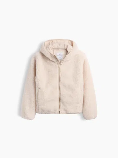 Gap Kids Sherpa Hooded Zip Jacket In Neutral