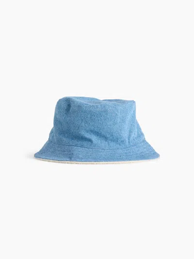 Gap Kids Sherpa-lined Denim Bucket Hat In Blue