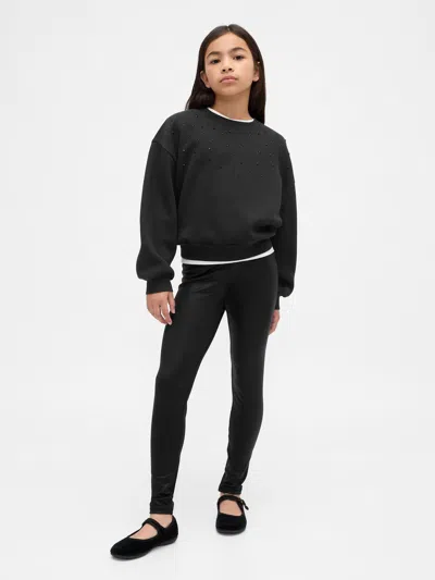 Gap Kids Shine Leggings In Black Shine
