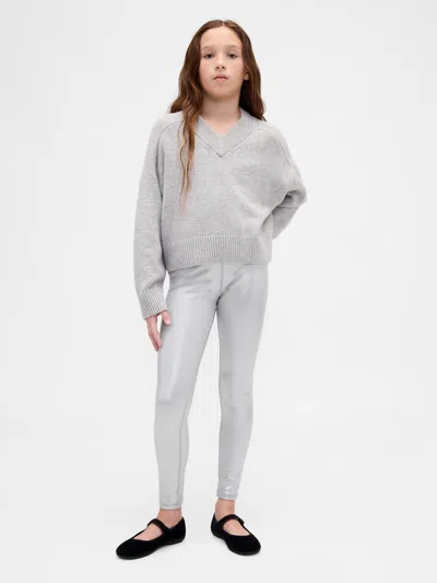 Gap Kids Shine Leggings In Silver