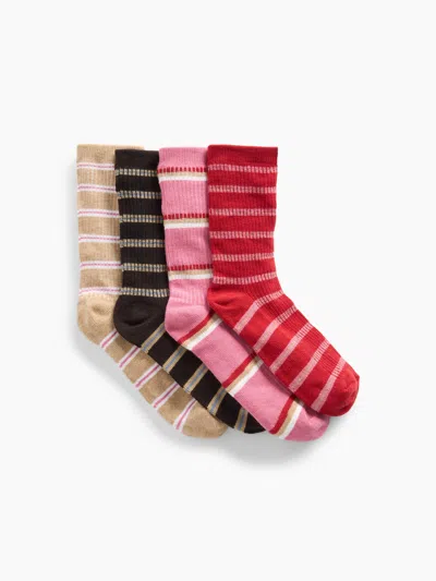 Gap Kids Stripe Rib Crew Socks (4-pack) In Multi