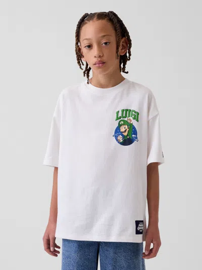 Gap Kids Super Mario Relaxed Graphic T-shirt In Off White