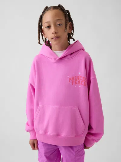 Gap Kids Super Mario Vintagesoft Relaxed Hoodie In Neon Pink Glow