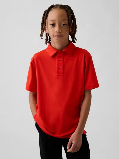 Gap Kids Tech Performance Polo Shirt In Hot Red