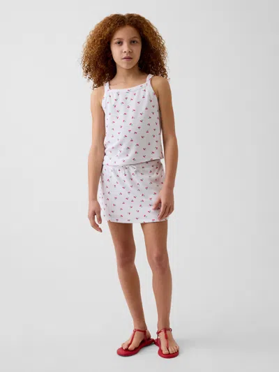 Gap Kids Towel Terry Skort Outfit Set In White Cherry Print