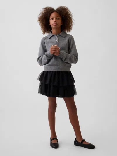 Gap Kids Tulle Tiered Skirt In Black