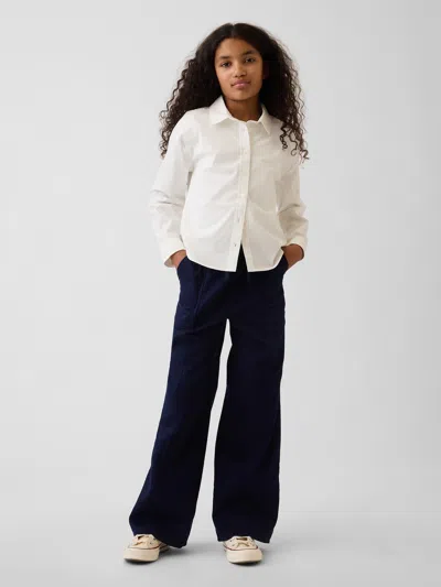 Gap Kids Uniform Easy Wide-leg Pants In Dark Night