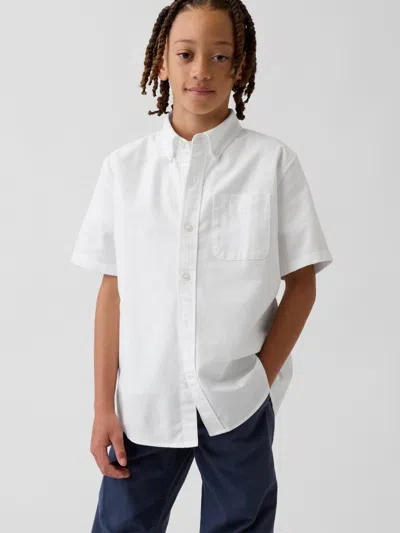 Gap Kids Uniform Oxford Shirt In Off White