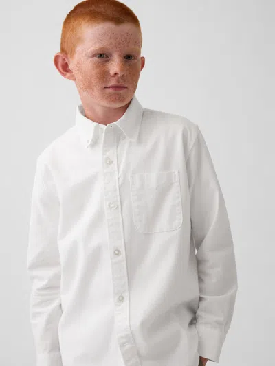 Gap Kids Uniform Oxford Shirt In Off White